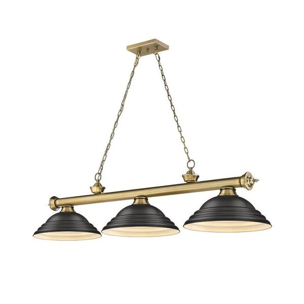 Z-Lite Cordon 3 Light Billiard, Rubbed Brass & Matte Black 2306-3RB-SMB